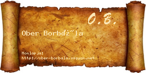 Ober Borbála névjegykártya